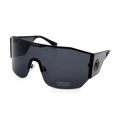 versace shield sunglasses black